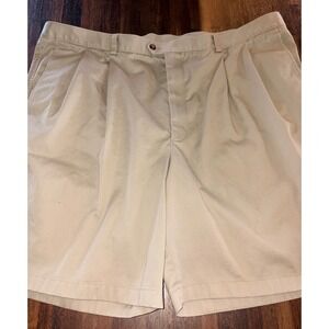 Cutter Buck Men Pleated Khaki Shorts Size 48W